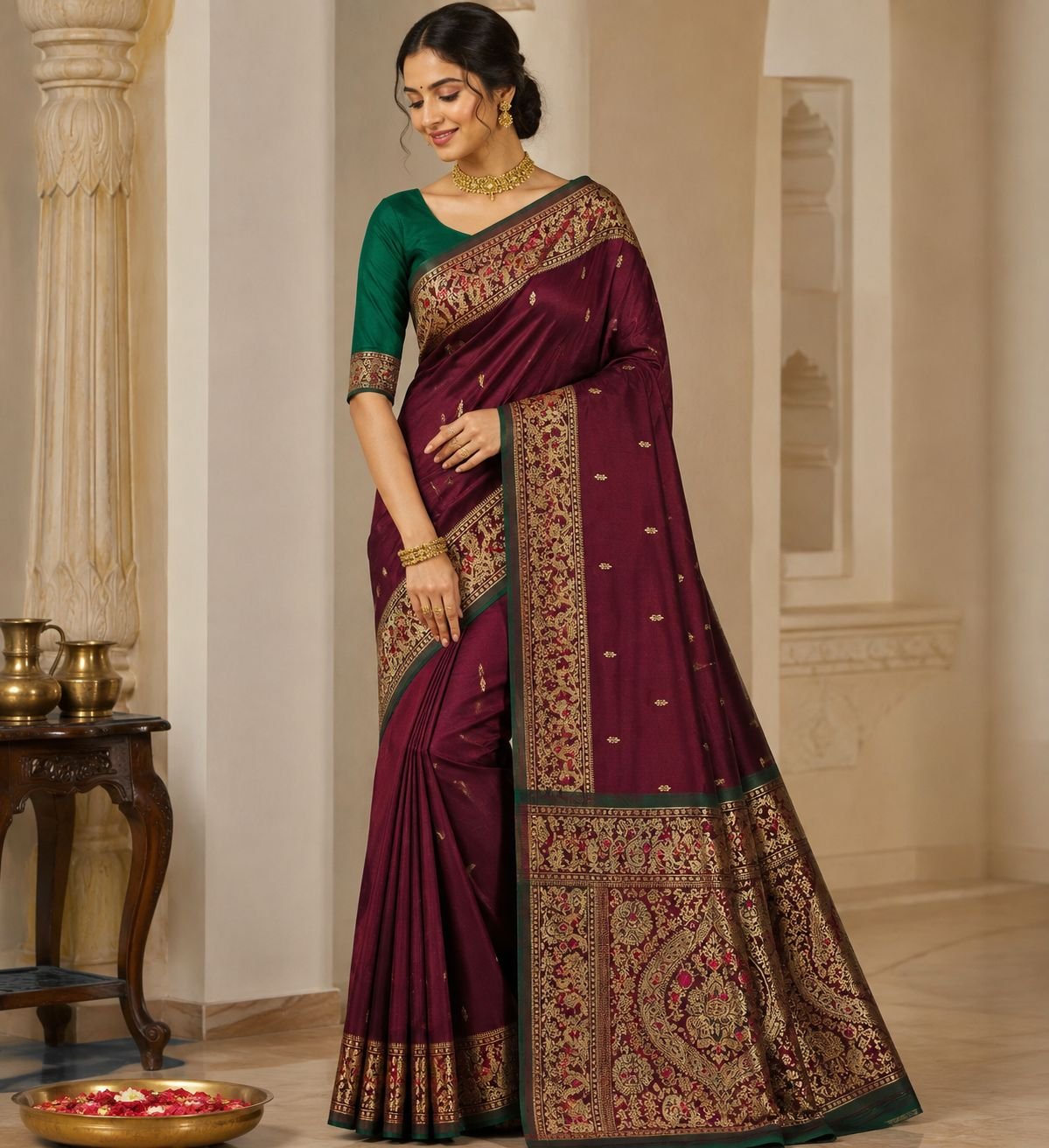 Peshwai silk saree